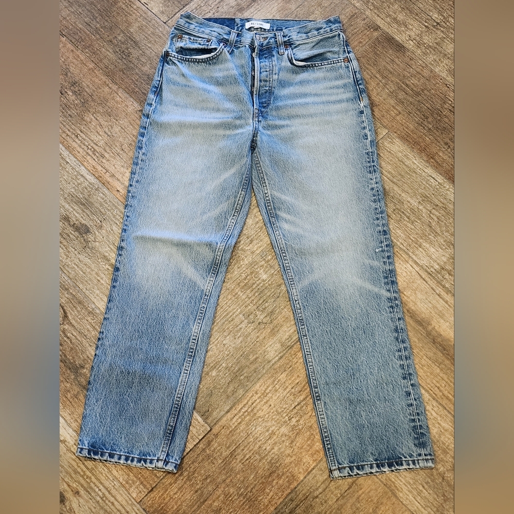 RE/DONE High-Rise Straight Leg Jeans Size 27